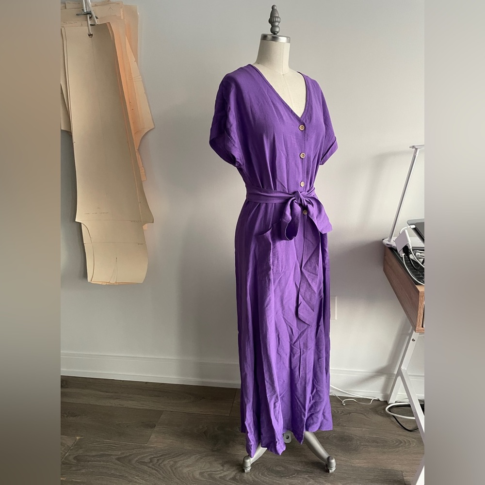 Purple Maxi Linen Dress
